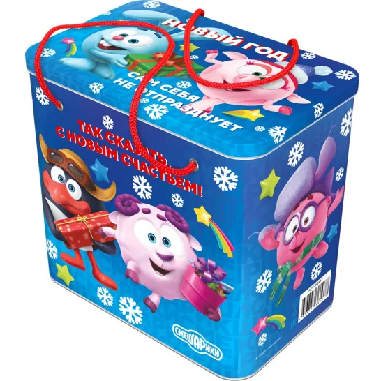 Сладкий новогодний подарок Короб Смешарики 1500 грамм премиум